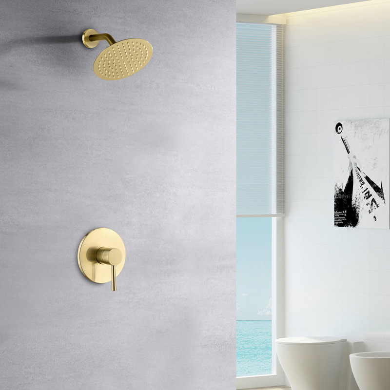 Concealed Mixer Showers with Rough in-Valve, Gold