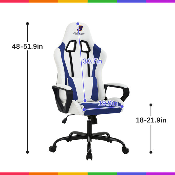 Adjustable PU Lumbar Massage Support Leather Racing Chair — BestOffice