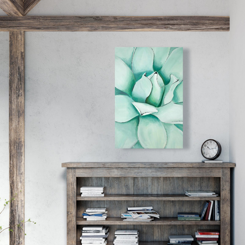 Succulent Closeup - Botanical Green Canvas for Home Decor