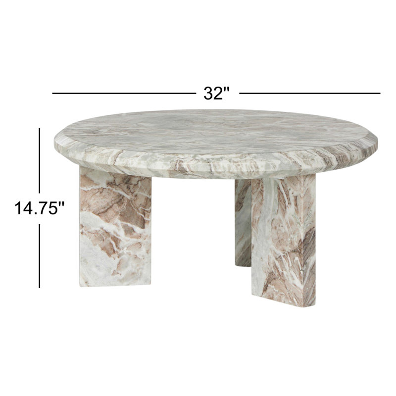Dakota Marble Coffee Table, White