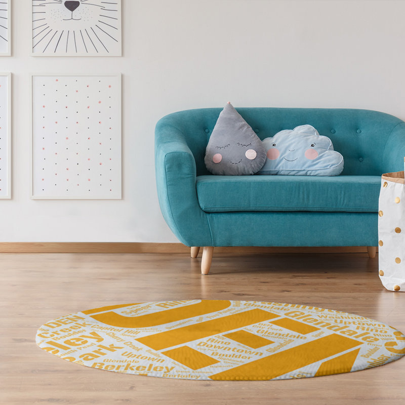 Chenille Indoor Rug, Round 5'