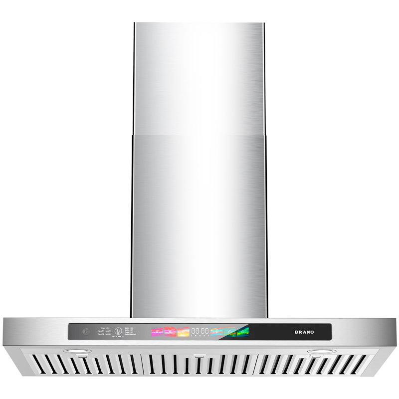 Hotte de cuisine murale en acier inoxydable de 30 pouces Brano, 900 pi³ / min avec commandes à commande vocale, tactile et tactile