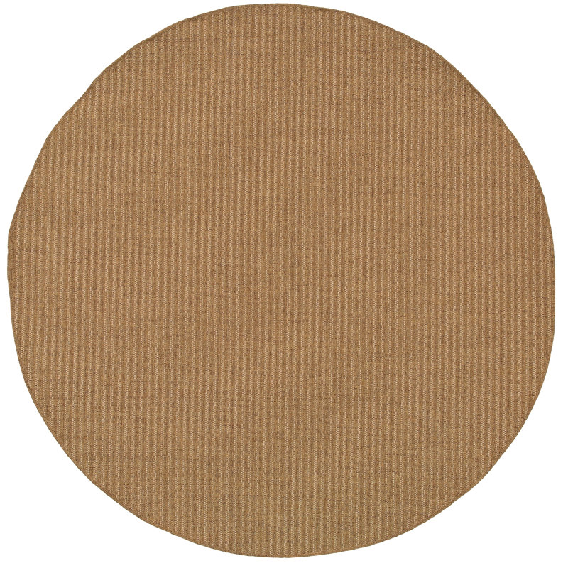 South Hampton Brown/Light Brown Indoor/Outdoor Area Rug, Round 7'10"