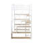 Lit mezzanine en métal avec escalier, bureau intégré et tablettes-1752076863