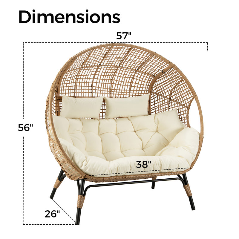 Fauteuil en osier 2 pièces Damarie, Beige