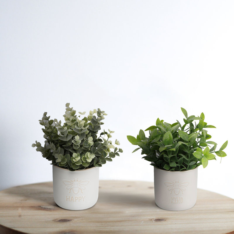Ensemble de 2 plantes artificielles en pot 4,5 po
