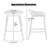 Set of 2 Bar Stools - 25" Seat Height Molded Plastic Stools with Metal Legs - Counter Height Stools for Indoor & Outdoor Use-381722504-357529053