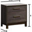 Table de chevet Contemporary 2 avec finition grise pour l'intérieur de chambre à coucher moderne en anglais bicolore
