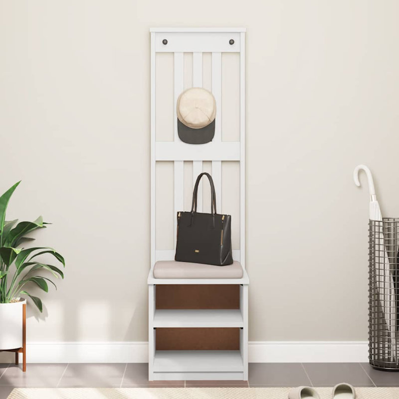 Hall Tree SANDNES 45X40x159.5 Cm Solid Wood Pine, White