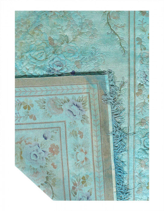 Tapis rectangulaire moyen en soie 9 pi x 6 pi Olethea
