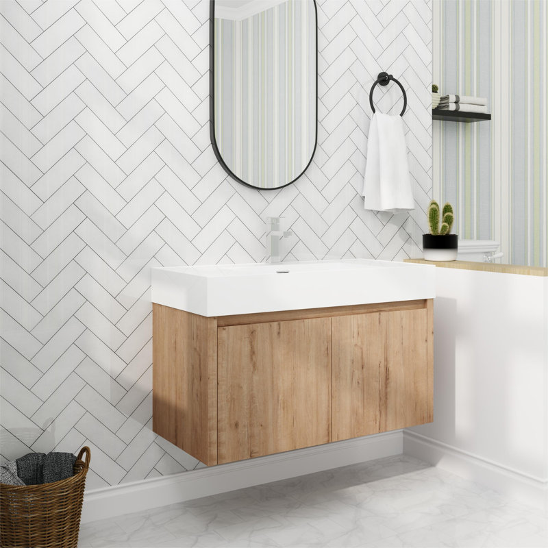 Meuble-lavabo simple 35,42 po avec plateau en résine