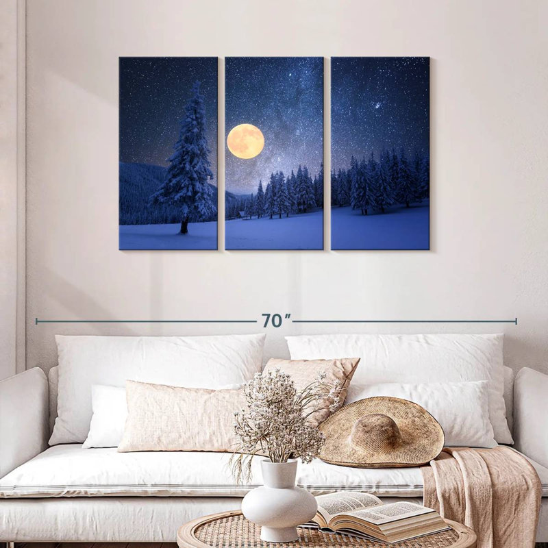 Lune jaune d'Alvord en hiver, H 28 po x l 45 po