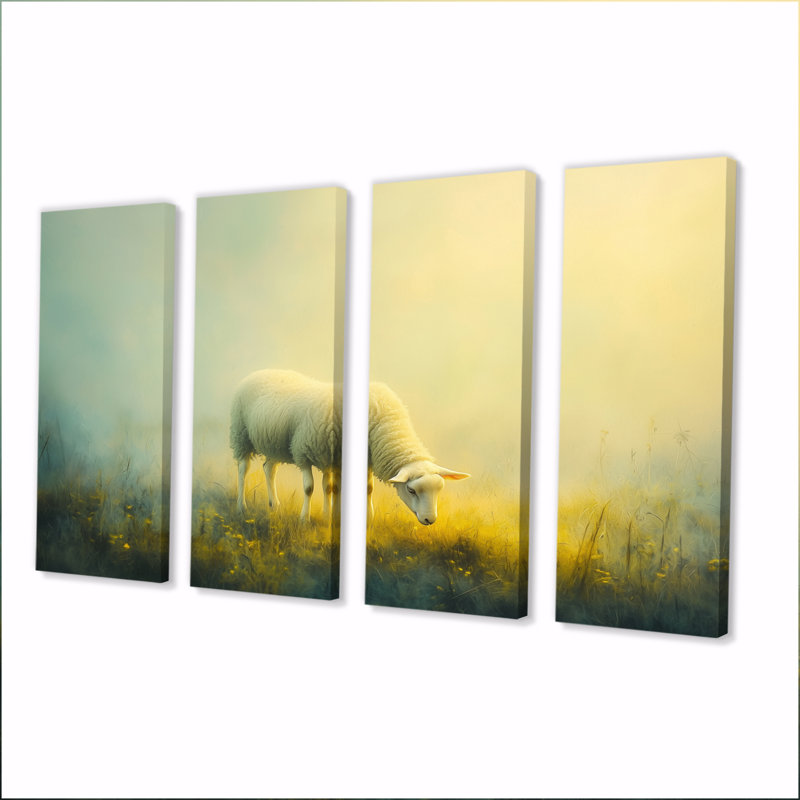 Domanick - - Décoration murale mouton - Decor Modern Wall Art, H 28 po x l 48 po