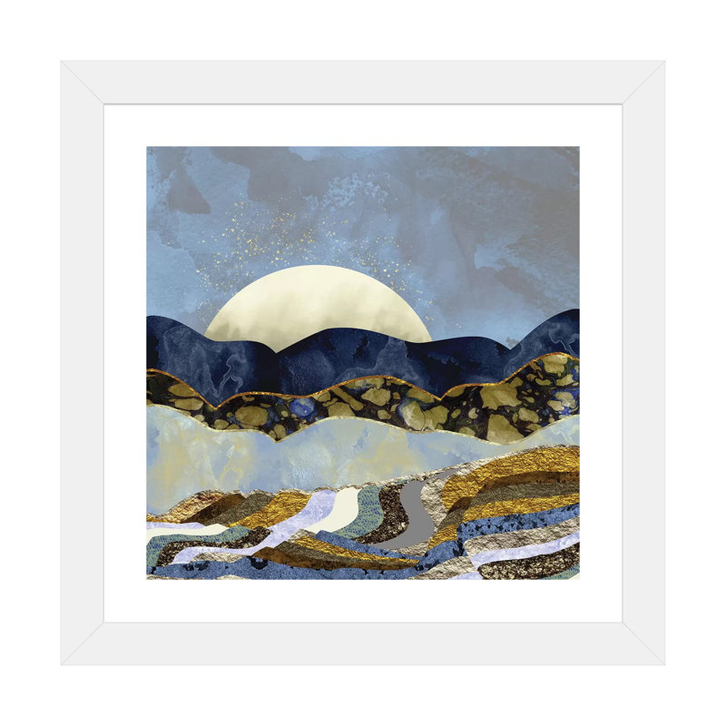 Firefly Sky - impression d'art graphique, H 16 po x l 16 po x p 1 po, Papier encadré blanc, Blanc