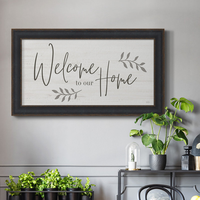 Hemke Welcome To Our Home - Reproduction d'un seul cadre photo sur toile, H 25 po x l 45 po x P 2,5 po