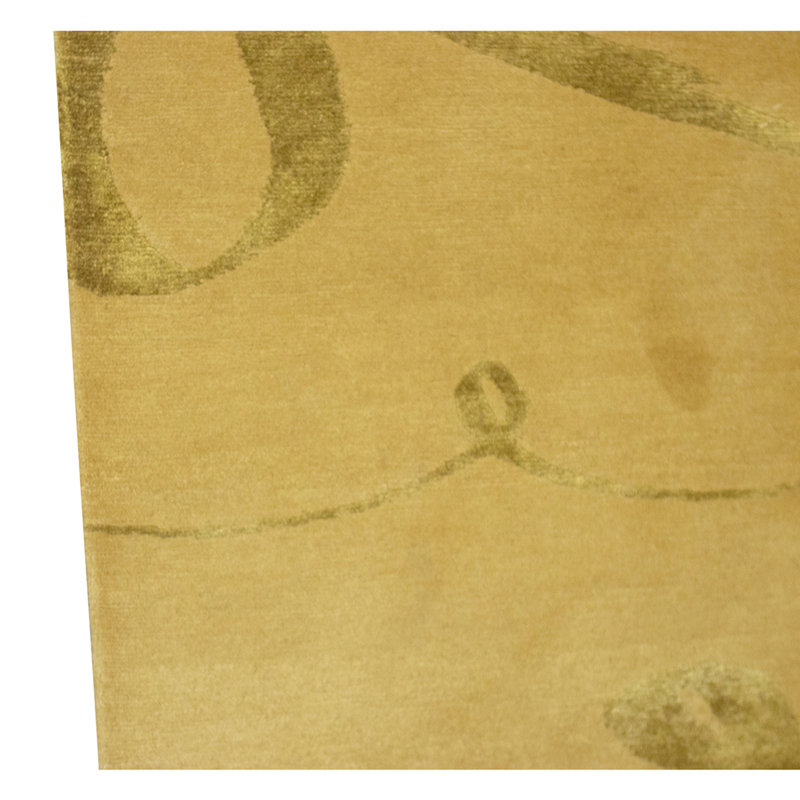 Hand Knotted Area Rug in Gold
