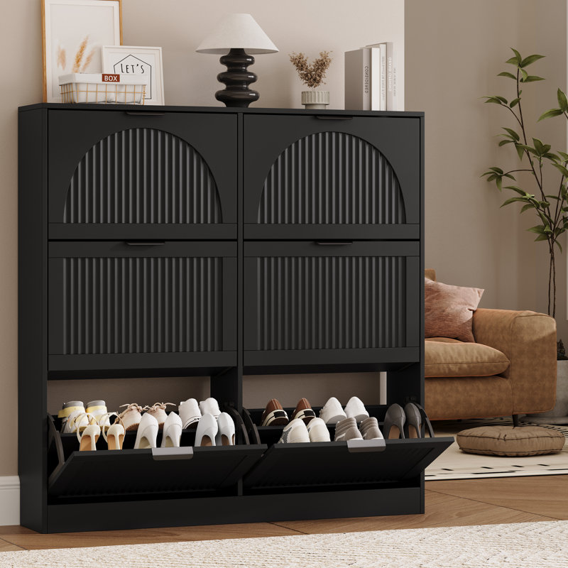 48 Pair Shoe Storage Cabinet, Black