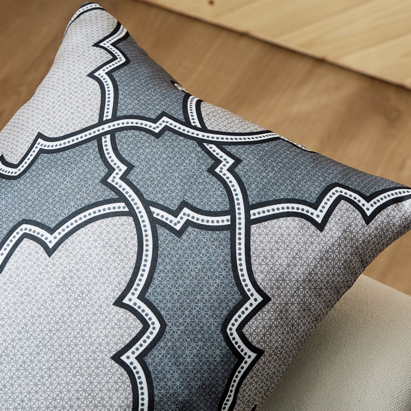 Floral Rectangular Lumbar Cushion Cover, Grey