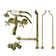 Kingston Brass Vintage Two-Handle 2-Hole Tub Wall Mount Clawfoot Tub Faucet Package with Supply Line, Hand Shower and Tub Drain