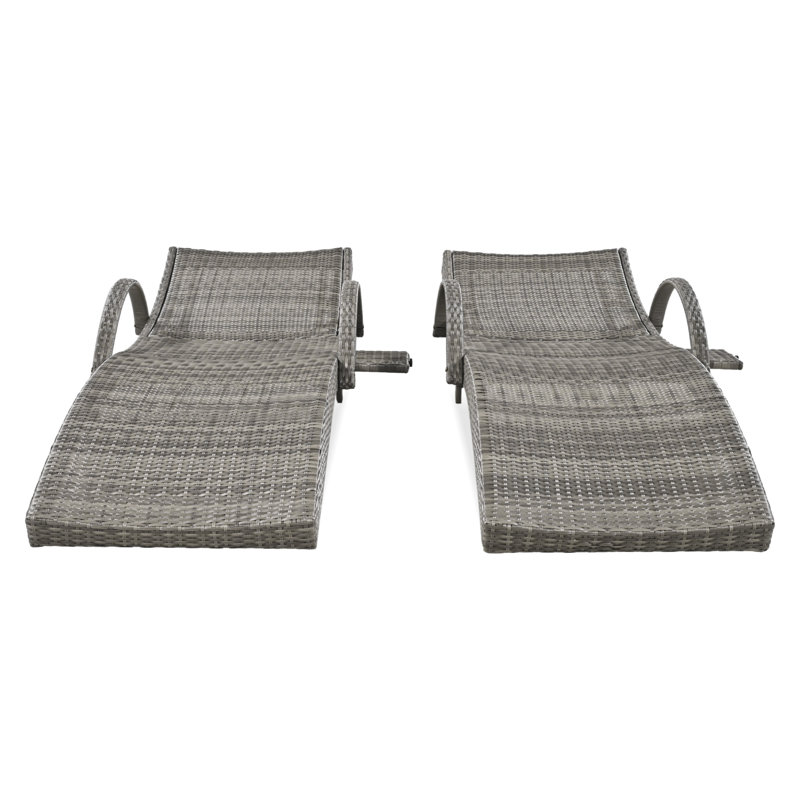 Chaises longues d'extérieur en osier 80 ", Gris