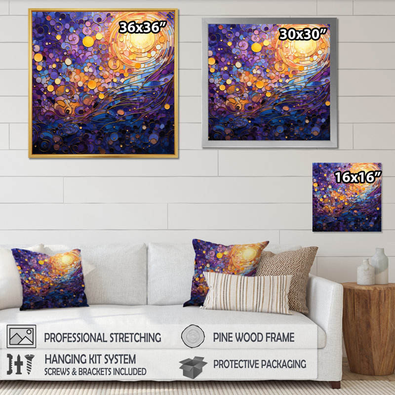 Mystic Mosaic I - impression, H 36 po x l 36 po x P 1,5 po, Cadre flottant noir