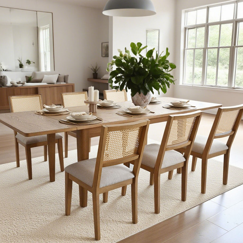 7-Piece Extendable Wood Dining Set for 6