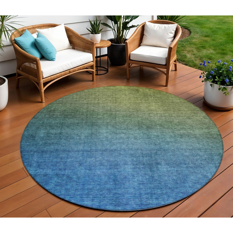 Tapis rond bleu 8 po