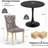 Dining Table Set,  24" Round Dining Table And 2 Velvet Dining Chairs With Gold-plated Legs-737608186-737608189