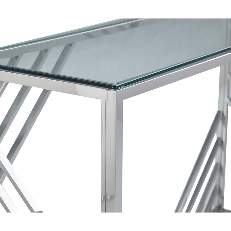 Ayline 120cm Glass Top Console Table