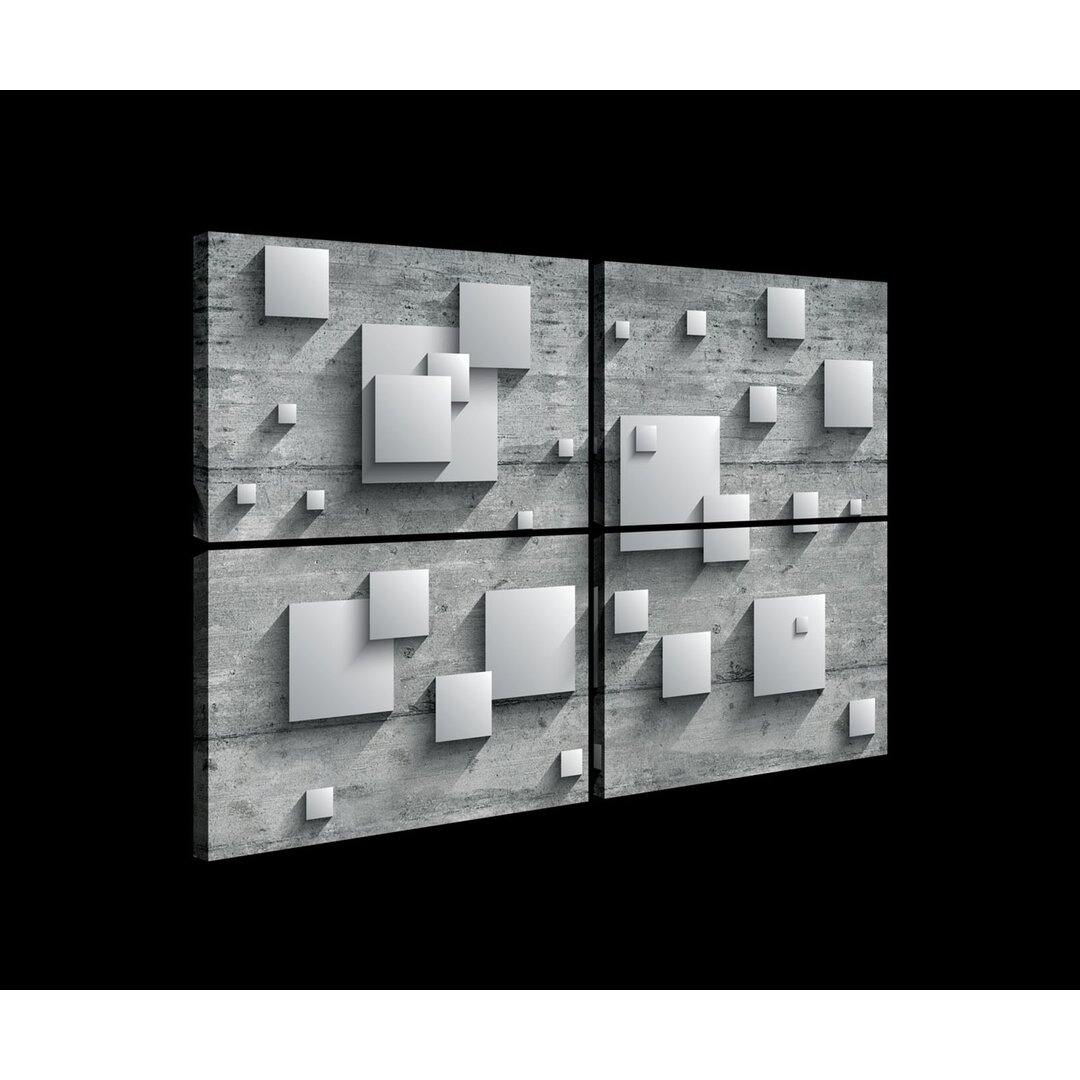 4-tlg. Leinwandbilder-Set Quadrate