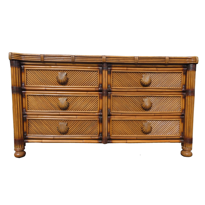 Commode double 6 tiroirs Sumner, Brun antique délavé