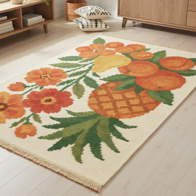 Tapis 5 pi x 8 pi épicé à récolte de citron