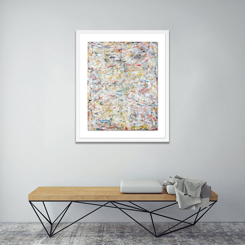 Elysium #21 Painting by Brad Ellis, 40" H x 33" W x 2.5" D, White