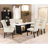 Maroney Rustic Espresso Marble Top Dining Table