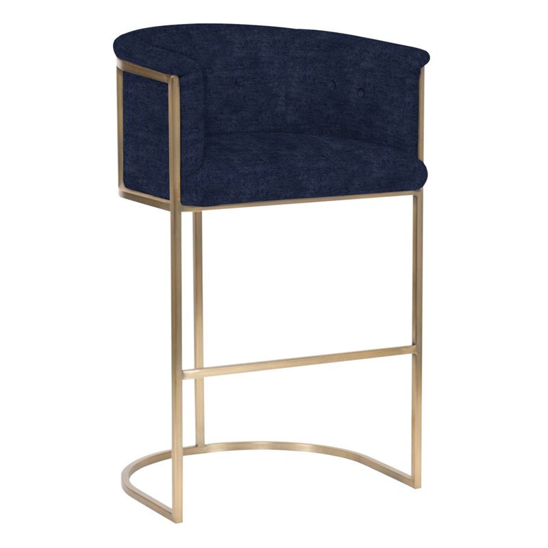 Skye Upholstered Stool with Metal Frame, Nadia Eclipse