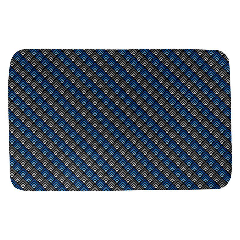 Tapis de salle de bain géométrique à dégradé inverse Avicia, l 17 po x L 24 po, Bleu