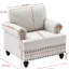 Chenille blanche 1 place avec et clous - Tissu d'ameublement doux American Design pour espace de vie principal Assemblage facile 20 min