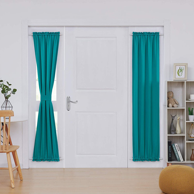 Penryn Room Darkening Curtain Single Panel, 25" W x 72" L, Turquoise
