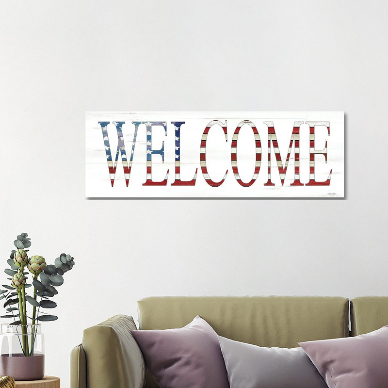 Patriotic Welcome by Cindy Jacobs - Panoramic Print on Canvas, 121.92 cm H x 40.64 cm W x 1.91 cm D, Wrapped Canvas