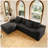 104.3" x 68.9" Modular Sectional Sofa Seat, 2PC Free Combination Grey Plush Corduroy Compressed Couch for Living Room, Bedroom, Apartment, No Assembly Required-720384070-720384071