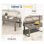All-Weather Metal Outdoor Coffee Table With Wood-Look Top, Patio Table-1081743093