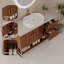Meuble-lavabo moderne 36 po avec lavabo-vasque en céramique et 2 tiroirs en acier inoxydable-832361894