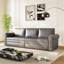 Chesterfield Sofa,93.7" King Pull Out Sofa Bed, 3-In-1 Faux Leather Convertible Sleeper Sofa With Nailhead Trim & Rolled Arm,Multi-Functional Sofa Bed,Dark Brown-1834772709