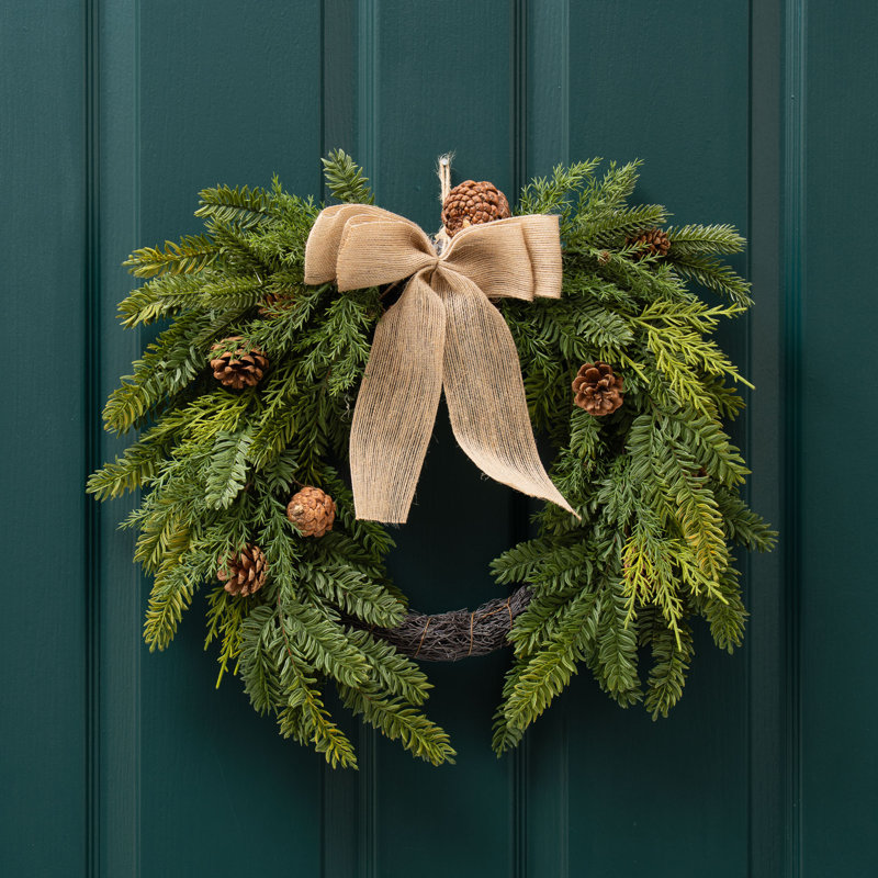 50cm Real Touch Wreath with Hessian Bow