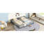 Lit simple avec garde-corps, garde-corps double gris et espace privé-461308534