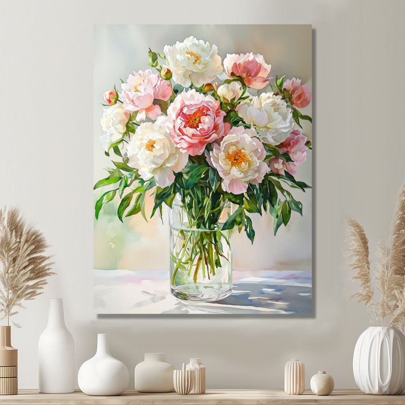Longi - Art mural sur toile florale, H 20 po x l 12 po, Toile tendue, Ne s’applique pas