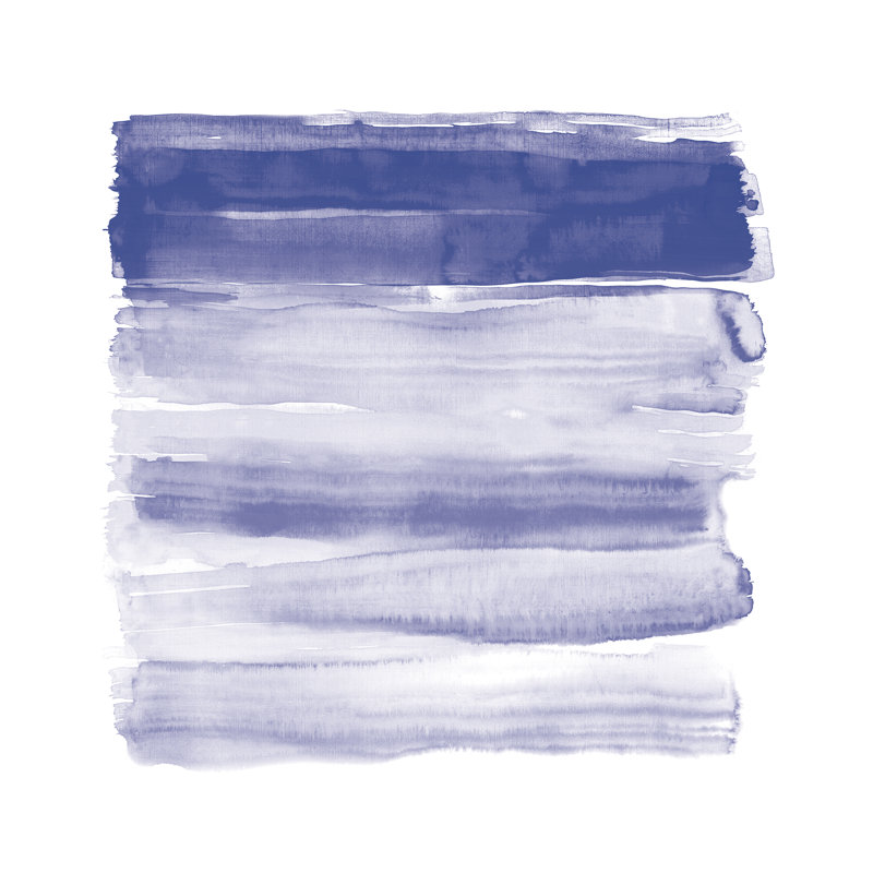 Navy Brush Strokes - Wrapped Canvas Painting, 30cm H x 30cm W x 3.8cm D