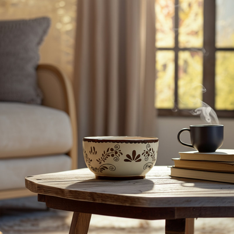 Bougie parfumée douillette avec motif peint à la main