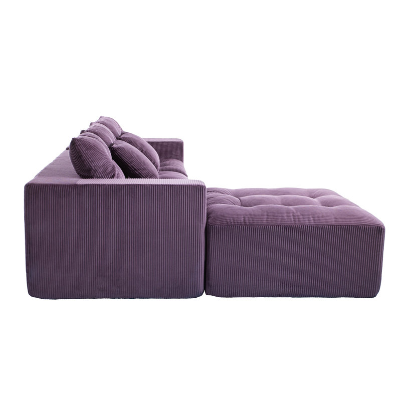 Canapé modulaire de 101 po sans assemblage requis, Violet