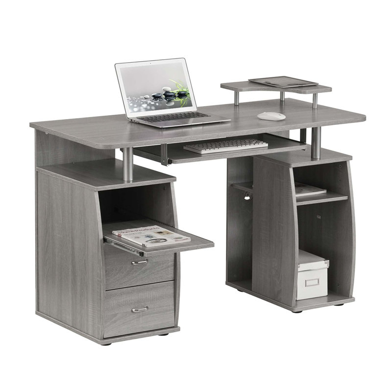 47.37'' W Desk Computer Workstation Desk with Storage for Living Room, Gray